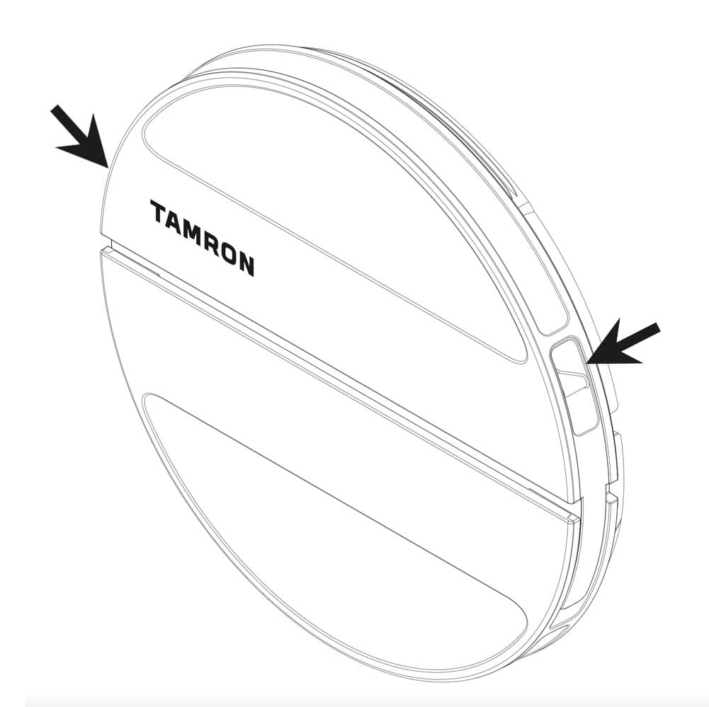 TAMRON 16-50mm F2.8 A (B091) – dva otvora za kaiš na prednjem poklopcu (crtež)